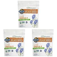 Garden of Life 100% Organic Ground Flax Seed, Cold Milled Premium Golden Flaxseed Meal for Women and Men, 2g Omega 3, Lignans, 3g Fiber, 3g Protein, One Ingredient, Preservative Free, 28 Servings (Pack of 3)