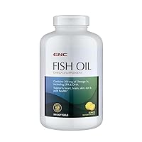 GNC Fish Oil | Omega-3 Supplement, Supports Heart, Brain, Skin, Eye & Joint Health | Lemon | 360 Softgels