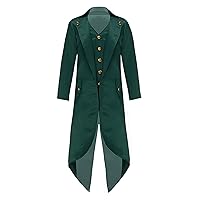Kids Boys Medieval Steampunk Tailcoat Halloween Costumes Vampire Gothic Jacket Vintage Victorian Frock Coat