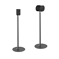 Mount Plus SB-71113 2 Pack Fixed Height Speaker Floor Stand Made for Sonos Speakers | Compatible with Sonos ERA 100 and ERA 300 Speakers | Cable Management (2 Pack Black Floor Stand)