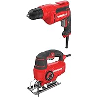CRAFTSMAN Drill/Driver, 7-Amp, 3/8-Inch with Jig Saw, 5.0-Amp (CMED731 & CMES610)