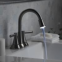 22-B42CPL-BN-AV Bathroom Sink Faucet, Two Handle w LED Light Brushed Nickel