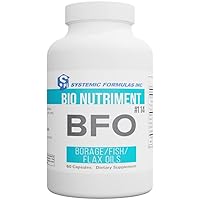 BFO - Borage/Flax/Fish Oil 60 Capsules Bio Nutriment #114. Rich and Natural Highly Potent Omega3 (DHA,EPA) + Omega 6 Essential Fatty acids