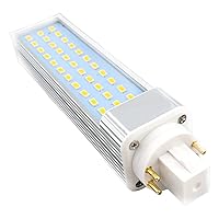 E-Simpo 2-Pack LED GX24Q 4-pin Rotatable PL Lamp 26W GX24Q CFL Replacement Horizontal 180 Degree Beam Angle LED PL-C Recessed Retrofit G24Q Bulb (Need Remove The Ballast) (Daylight)