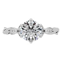 Kiara Gems 2.50 CT Round Infinity Accent Engagement Ring Wedding Rings, Eternity Band Vintage Solitaire Silver Jewelry Halo-Setting Anniversary Praise Ring Gift