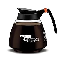 Waring Commercial Glass Coffee Decanter Serving Pot. 64 Ounces, Cafe Deco Series