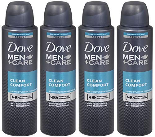 Dove Men + Care Dry Spray Antiperspirant, Clean Comfort 3.8 oz (Pack of 4)