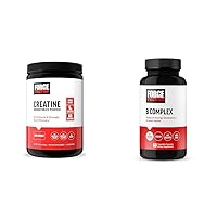 Creatine Powder 60 Servings and Vitamin B Complex 60 Capsules Bundle for Muscle Gain, Strength, Energy, and Faster Recovery