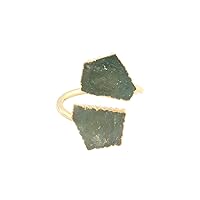 Guntaas Gems Healing Stone Green Strawberry Quartz Open Ring Brass Gold Electroplating Dainty Girl Ring