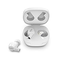 Belkin SoundForm Rise True Wireless Ear Buds with Wireless Charger Case, Dual Microphone, IPX5 Water Resistant Earbuds, Bluetooth Headphones, Compatible with iPhone, Galaxy, and More - White