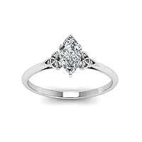 Choose Your Gemstone Celtic Solitaire Ring 925 Sterling Silver Marquise Shape Solitaire Engagement Ring 925 : US Size 4 to 12