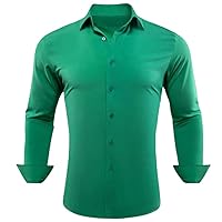 Men's Shirts Long Sleeve Solid Casual Regular Slim Fit Blouses Turn Down Collar Tops Clothes