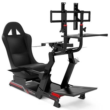 Extreme Simracing Racing Simulator Cockpit With All Accessories (Black) - VIRTUAL EXPERIENCE V 3.0 Racing Simulator For Logitech G27, G29, G920, G923, SIMAGIC, Thrustmaster And Fanatec