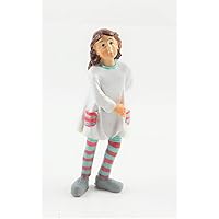 Melody Jane Dollhouse People Modern Little Girl in Striped Tights Resin Figure
