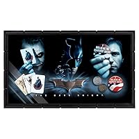 The Noble Collection DC The Dark Knight Prop Set - 25in (63.5cm) Display with Batarang, Joker Cards, Harvey Dent Coin Set & Pin - Officially Licensed Film Set Movie Prop Replicas Gifts