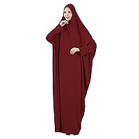 Summer Long Dresses for Women 2024 Pink,Women's Solid Color Maxi Muslim Dress Plus Dresses for Women Casual Sum