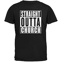 Old Glory Straight Outta Church Black Adult T-Shirt - X-Large