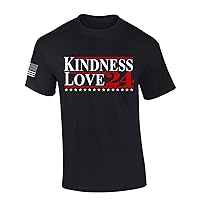 Mens Patriotic Tshirt Kindness and Love 2024 Short Sleeve T-Shirt