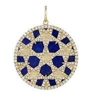 Designer Star Diamond Lapis Lazuli 925 Sterling Silver Charm Pendant Jewelry