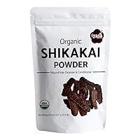 Organic Shikakai Powder, Acacia Concinna, Natural Hair Cleanser and Shampoo, DIY Herbal Hair Wash, Ayurvedic Powder for Hair, Resealable pouch of 8 oz/225grams,