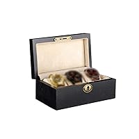 Watch Holder Watch Boxes 3 Watch Wooden Display Case with Jewellery Storage Valet Box Vintage Gloss Watch Organizer (Color : Black)