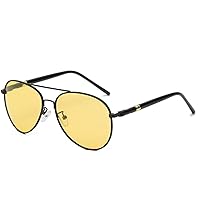 Night Vision Glasses for Men Women Anti Glare Polarized UV400 Aviator Yellow Safety Driving Fishing Sunglasses