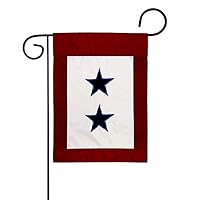 Two Blue Star Service Garden Flag - Armed Forces Military All Branches Support Honor United State American Veteran Official - House Decoration Banner Small Yard Gift Double-Sided Imported 13 X 18.5