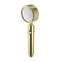 Shower System Ionic Shower Head, Universal Handheld Shower Head with ON/Off Pause Switch Handheld Filter Filtration Showerhead 200% High Pressure 50% Water Saving Shower,Gold