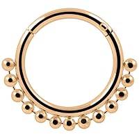 Ball Loop Chain 925 Sterling Silver 16 Gauge Hinged Clicker Segment Ring - Hoop Cartilage - Daith Hoop - Segment Ring Body Jewelry