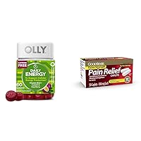 OLLY Daily Energy Gummy Vitamin B12 CoQ10 Goji, GoodSense Extra Strength Acetaminophen Caplets 500mg, 60+50 Count