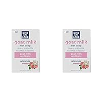 Kiss My Face Goat Milk Bar Soap - Rose + Magnolia - Probiotic Goat Milk Soap Bar - Cruelty Free and Palm Oil Free (Rose + Magnolia, Pack of 2)
