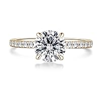2.20 Carat D Color VVS1 Brilliant Round Cut Moissanite Diamond Hidden Halo Engagement Ring For Women And Girls Promise Ring In 925 sterling silver