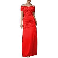 Sheath/Column Formal Evening Dress Off-The-Shoulder Short Sleeves Floor-Length Mother of The Bride Dresses 2024 NM033