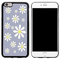 Hybrid Case Cover for iPhone 6 Plus & 6s Plus - White Daisy Yellow Flowers on Grey Design