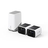 eufy Security S220 SoloCam 2-Cam Pack with Homebase 3, Solar Security Camera, Wireless Outdoor Camera, Continuous Power, 2K Resolution, Wireless, 2.4 GHz Wi-Fi, No Monthly Fee, HomeBase 3 Compatible