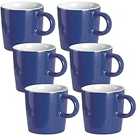 homEdge Mini Procelain Espresso Cup, 4 Ounces / 120 ml Tiny Ceramic Coffee Mugs Demitasse for Espresso, Tea- Set of 6, Navy