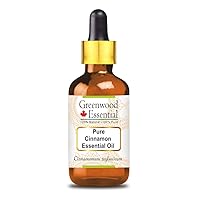 Pure Cinnamon Essential Oil (Cinnamomum zeylanicum) with Glass Dropper Steam Distilled 100ml (3.38 oz)