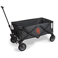 PICNIC TIME NCAA Adventure Wagon Folding Wagon - Wagon Cart - Sport Utility Wagon - Beach Wagon Collapsible, (Dark Gray)