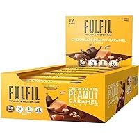 Vitamin and Protein Bars, Chocolate Peanut and Caramel, Snack Sized Bar with 15 g Protein and 8 Vitamins Including Vitamin C, 12 Count