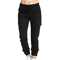Women Cargo Hiking Pants Lightweight Sweatpants Outdoor Travel Joggers Workout Trousers Drawstring Casual Pants
