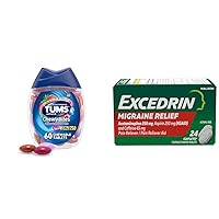 TUMS 60 Count Chewy Antacid Tablets and Excedrin 24 Count Migraine Relief Caplets