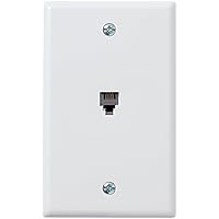 Newhouse Hardware White Surface Phone Jack Plate, 1-Pack