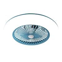 Ceiling Fan with Lights Minimalist Ceiling Fan with Light Ultra-Thin Enclosed Ceiling Fan Lighting with Remote Control Nordic Round Ceiling Fan Lights/Blue