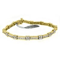 14k Yellow Gold 4.42 Carat Round Diamond Tennis Bracelet