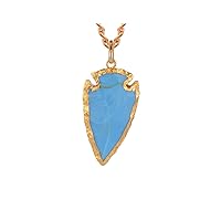 Excel Turquoise arrowhead beautiful charming blue golden edge pendant locket