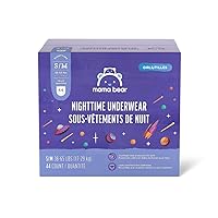 Amazon Brand - Mama Bear Nighttime Underwear for Girls, Hypoallergenic, Size Small/Medium, 44 Count, White