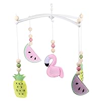 Felt Baby Crib Mobile Flamingo Watermelon Hanging Car Seat Toy Wind Chime Nursery Decoration for Boys and Girls Baby Bedroom Ceiling Decor Mixed Color
