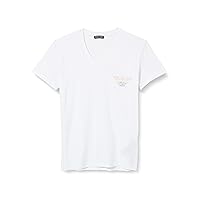 Emporio Armani Men's t-Shirt Half Sleeve V-Neck Stretch Cotton Printed Logo Article 112011 3R513