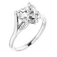 Fancy Engagement Ring, Heart Cut 2.00CT, Colorless Moissanite Ring, 925 Sterling Silver, Solitaire Engagement Ring, Wedding Ring, Perfact for Gift Or As You Want