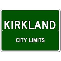 Kirkland, Washington - USA City Limits Street Sign - Metal Novelty Sign, Home Decor, Man Cave Wall Decor, City Limits Street Sign, Personalized Idea - 10x14 inches